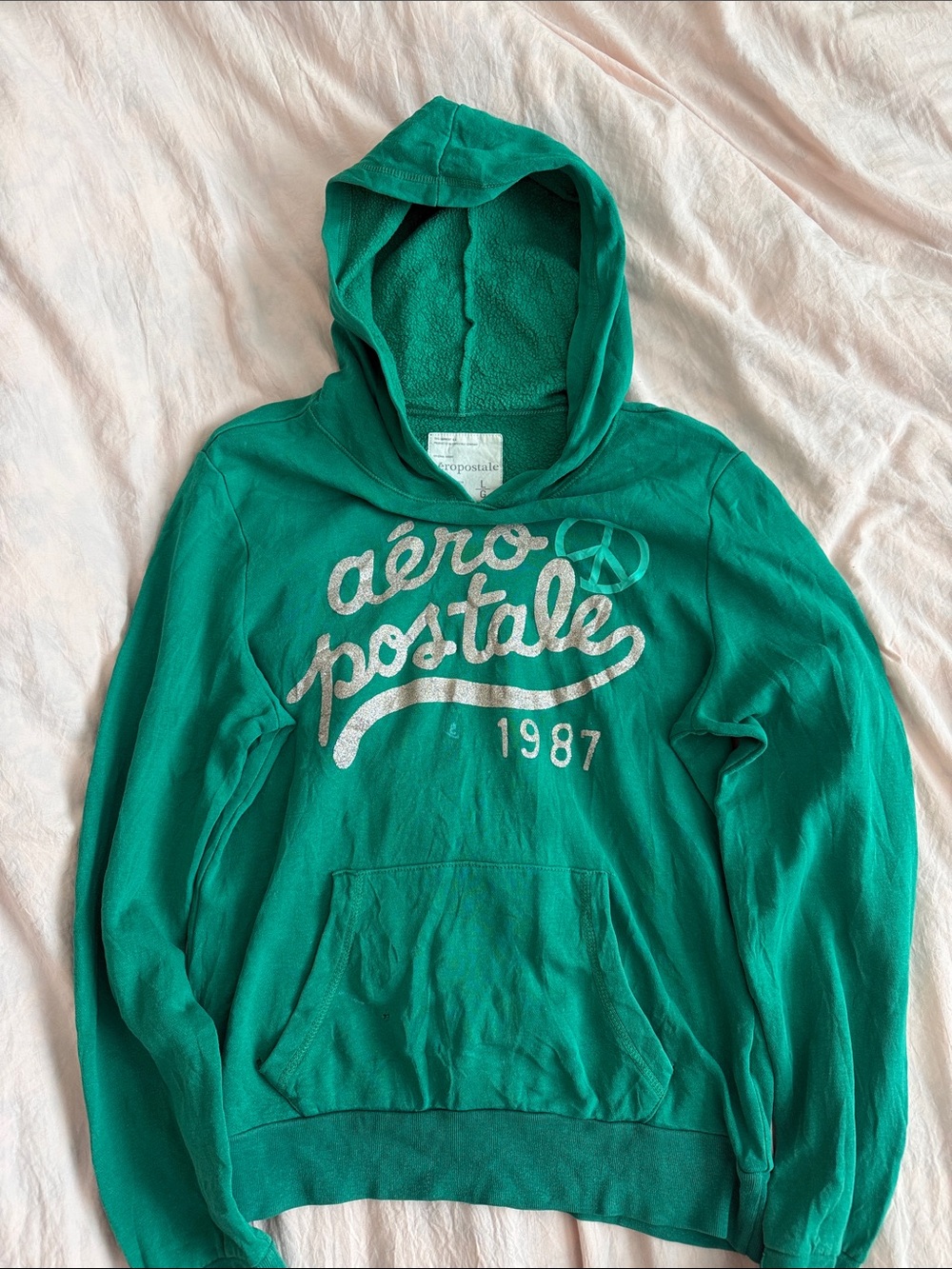 Y2K vintage Aeropostale Green/teal Fleece Hoodie